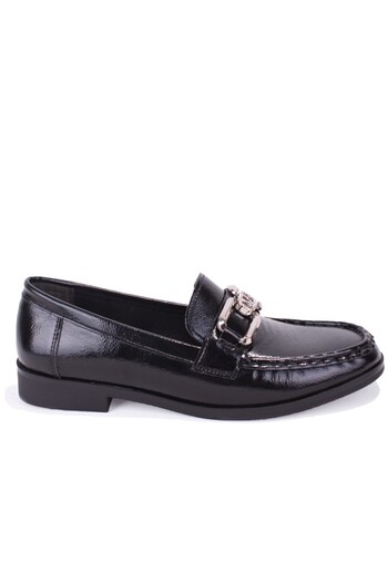 DAGOSTER Dza07-6826186 Black Patent Leather Casual Loafer Women's Shoes