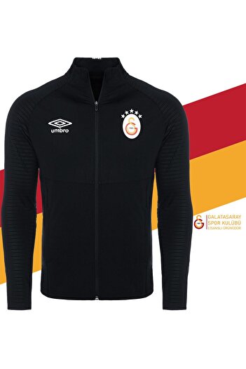 Galatasaray Original Licensed Zippered 5-Star Black Sweatshirt with Gift Wooden Box