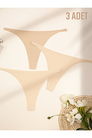 De Bijoura Ελαστικό εσώρουχο χωρίς ραφές Laser Cut Thong Ελαφρύ εσώρουχο Ghost Thong