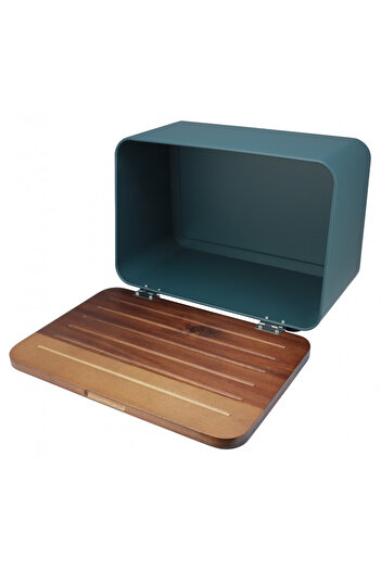 Other STEEL BREAD BOX WITH ACACIA LID HUSLA 73939
