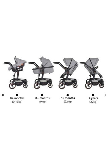 Cangaroo 2-in-1 Baby Stroller, Ellada Grey, Compact Folding, Lightweight Aluminum Frame, Reversible