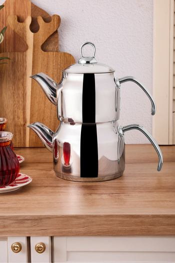 Perotti Tahtakale Induction Base Mini Steel Teapot Set 0.80Lt - 1.20Lt