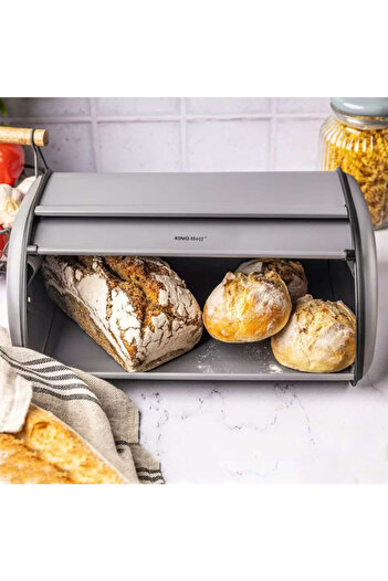 Other KINGHOFF KH-1863 STEEL BREAD BOX, gray