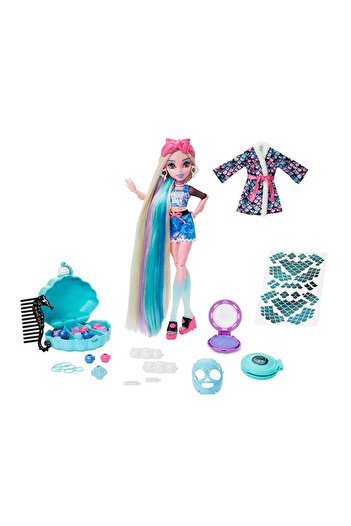 MONSTER HIGH Doll, Lagoona Blue Spa Day with Wear & Share Accessories Including Hairstyling Clips, H