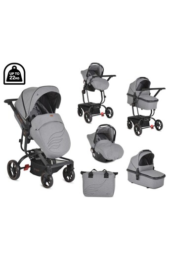 Cangaroo 2-in-1 Baby Stroller, Ellada Grey, Compact Folding, Lightweight Aluminum Frame, Reversible