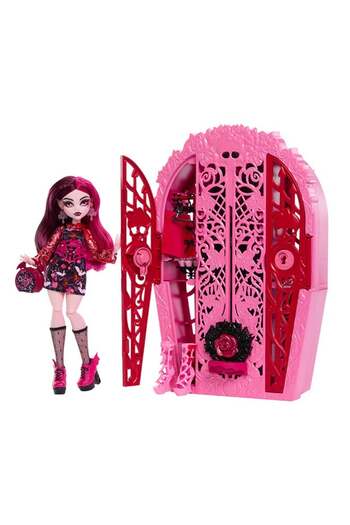 MONSTER HIGH Garden Mysteries Draculaura with Reveal Closet & 19+ Tea Party Surprises