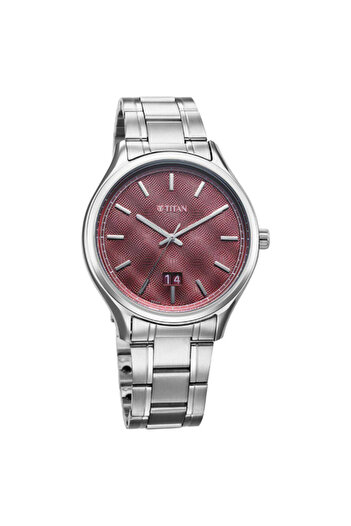 Titan Men's Analog Maroon Dial Watch - 10033SM02