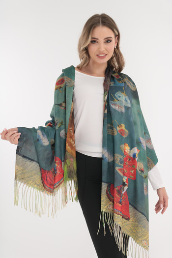 Trend Land Fine cashmere shawl with Printed and two sides
