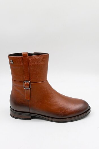Venüs Women's Genuine Leather Trok Detailed Western Boots 2552701K - Tan - 36