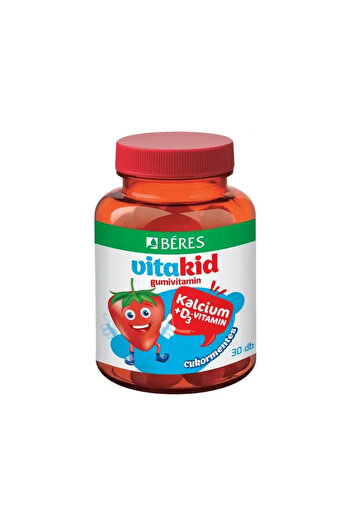 Béres Gummy capsules vitamin D3 + calcium for children Beres Vitakid strawberry flavor 30 pcs