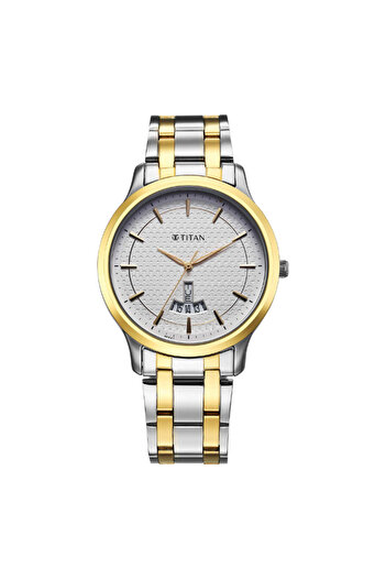 Titan Men's Analog White Dial Watch - 1825BM02