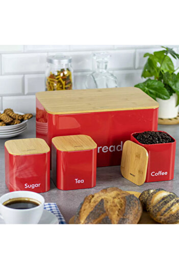 Other KINGHOFF STEEL BREAD BOX + 3 CONTAINERS KH-1085