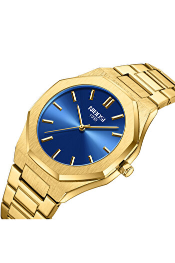 Nibosi Men's Watch Elegant Gold Quartz Steel Analog