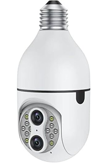 Generic Pro Dual Lens Bulb Camera Two Ways Audio Color Night Vision Smart Home Security Wireless WiFi Indoor