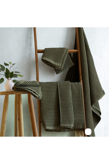Püskül Tekstil Luxury 4-Piece Waffle Weave Towel Set (2 Bath + 2 Hand), 100% Cotton Quality Quick-Drying Towels