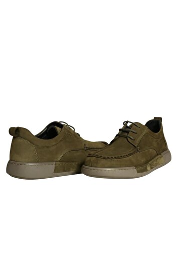 Platin Khaki Nubuck Men's Casual Shoes