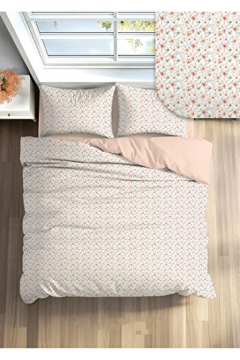 Cotton Box Fixbox Ranforce Single Size Fitted Sheet Duvet Cover Set Fiorina Salmon