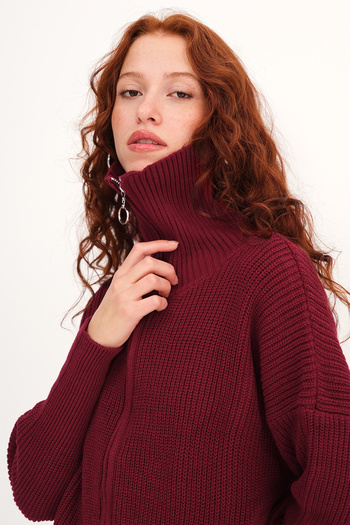 Addax Zippered Knitwear Cardigan H2887
