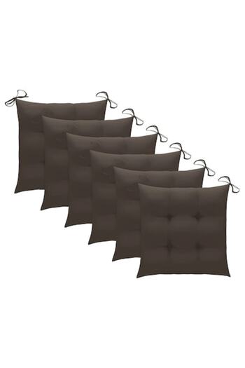 vidaxl Set chair cushions vidaXL, 6 pcs., gray taupe, 40x40x7 cm, oxford textile, 2.25 kg