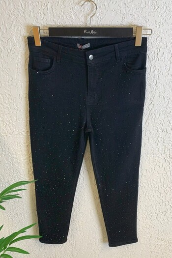 Büyük Moda Serpme Stone Printed Skinny Jean