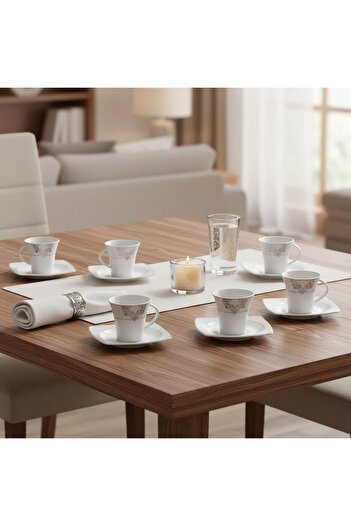 Güral Porselen Caroline 12 Piece Coffee Cup Set 66001