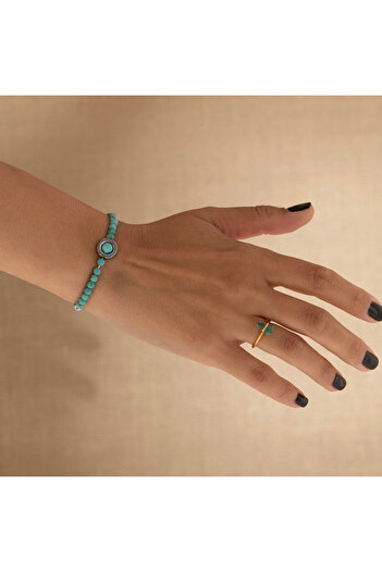 ElectraStore Handmade Bracelet Made of Turquoise Semi-Precious Stones
