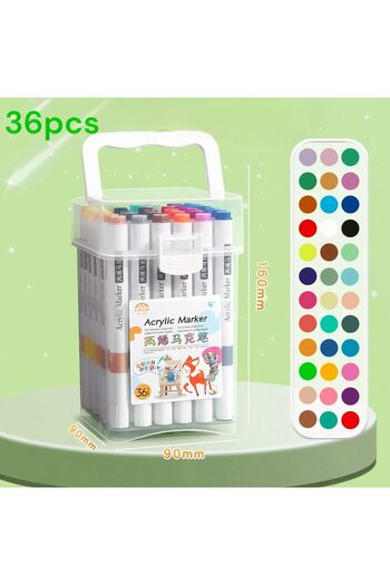 JML Acrylic Markers 36/Set, with Transparent Bag, Multicolored, 14 cm