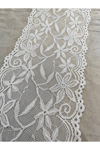 FASHİON DANTEL Lycra Stretch Lace 15 cm Width 1 Meter Ecru