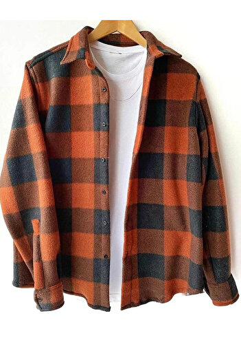 Hazhers Men's Slim Fit Shirt Collar Fleece Winter Shirt