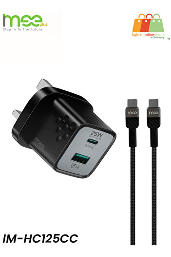 MSE Plus 25W PD & QC3.0 GaN Charger with 60W PD Cable for Dual Device Charging