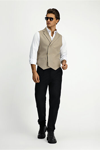 Kiğılı Slim Fit Slim Fit Patterned Classic Double Breasted Vest