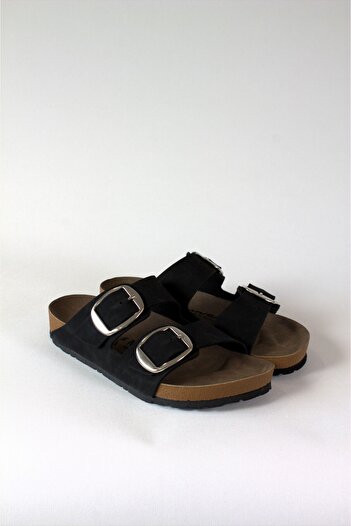 ALTINER Black Nubuck Women's Slippers