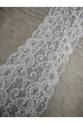 FASHİON DANTEL Lycra Stretch Lace 14 cm Width 1 Meter Ecru