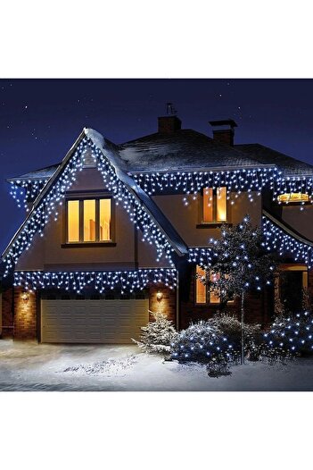 GOLD MARKET Perdea Franjurata de Craciun, Exterior IP44, FLASH cu Telecomanda, 40 m x 0.7 m, 1144 Led-uri, Alb R