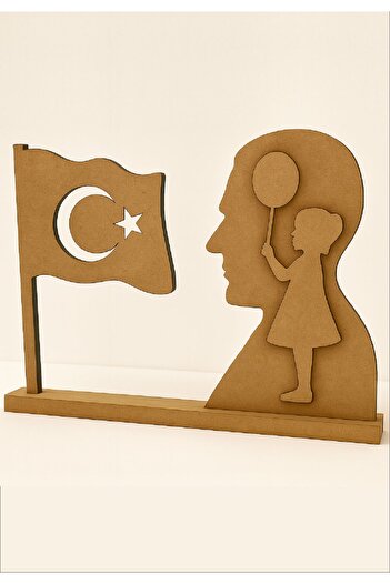 BİR LAZER 29 Ekim 10 Kasım Atatürk Türk Bayrağı Ahşap Oyuncak Boyama Etkinlik Aktivite 1 Adet