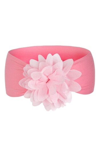 ANTBRO Wide pink flower headband for girls
