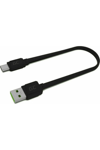 Greencell Cable USB 2.0 A male - USB type C male 0.25m flat black Green Cell KABGC03
