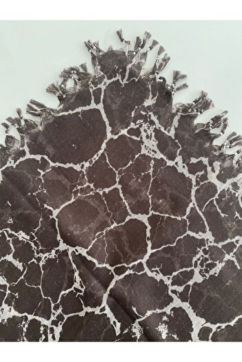 Fureya Tasseled Marble Pattern Cheesecloth Writing