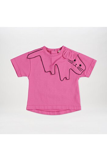 LC Waikiki Girl's Embroidered Collar Detailed T-Shirt