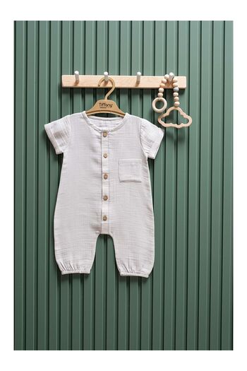 LC Waikiki Summer Muslin Long Jumpsuit Short Sleeve 6 24 Months 100% Cotton