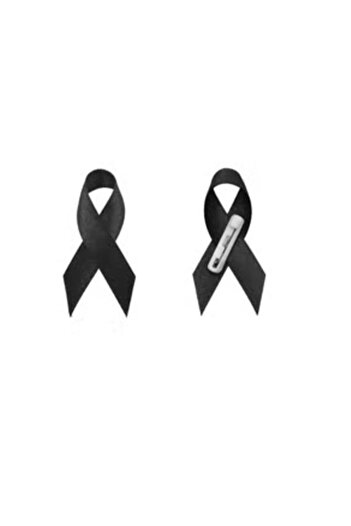 Mirfa Cancer Awareness Ribbons with Pins (Pack of 2) - Black