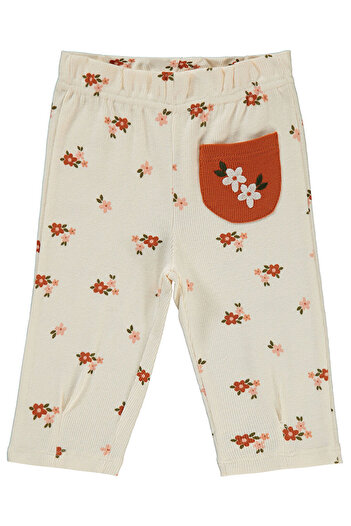 LC Waikiki Baby Girl Sweatpants 6-18 Months Elephant Ivory