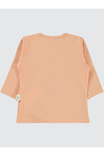 LC Waikiki Baby Girl Combed Cotton Sweatshirt 6-18 Months Salmon