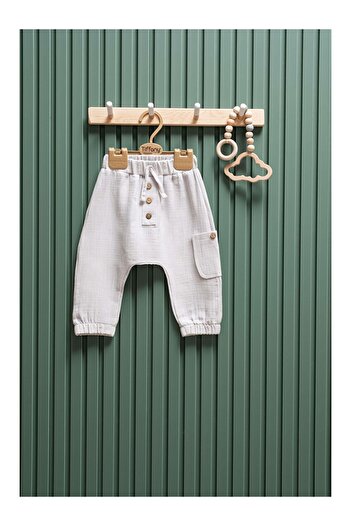 LC Waikiki Baby Muslin Baggy Buttoned Pants 6 Months 3 Years