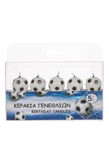 ANTBRO Set with 5 football-shaped candles with toothpicks