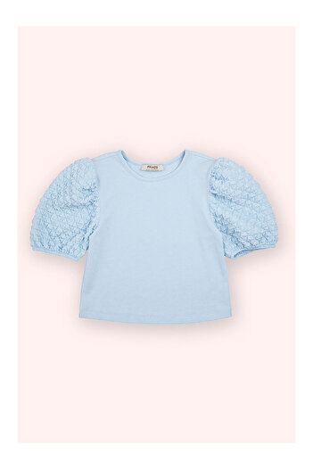 LC Waikiki Girl's Short Sleeve T-Shirt Blue