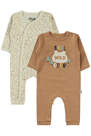 LC Waikiki Baby Boy Romper Without Booties 3-9 Months Brown
