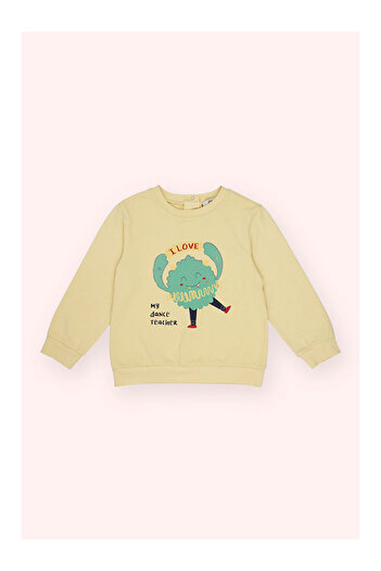 LC Waikiki Girl's Print Detailed T-Shirt Yellow