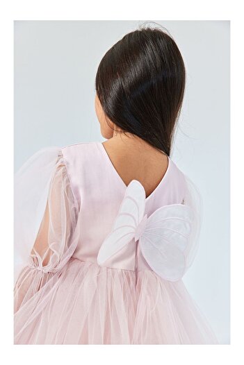 LC Waikiki Powder Butterfly Winged Girl's Dress - Kate