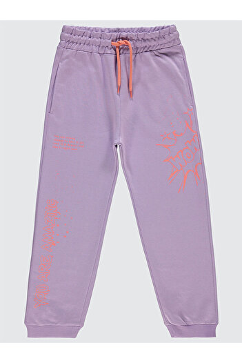LC Waikiki Girls' Tracksuit Bottoms 6-9 Years Old Lilac